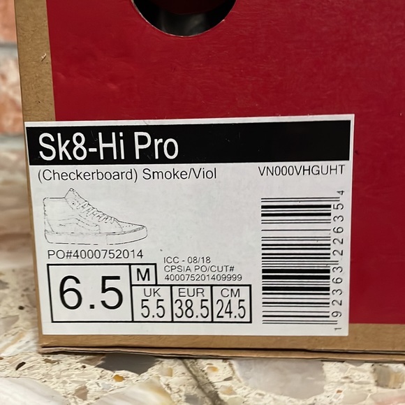 Vans Sk8 hi Pro checkerboard smoke violet
